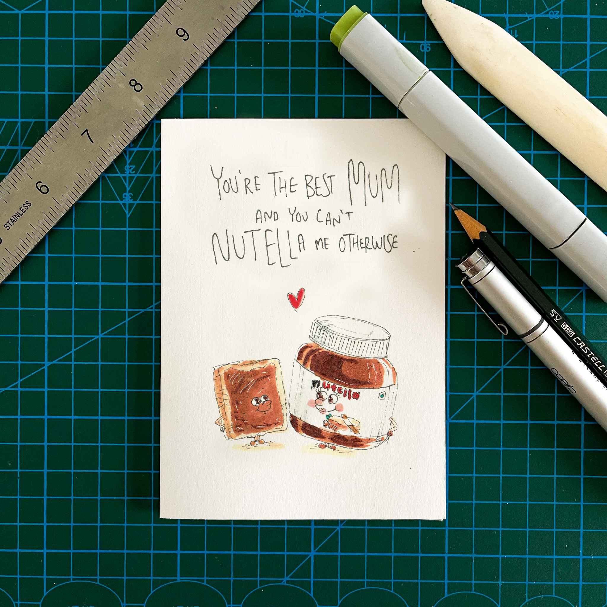 You're The Best Mum and You Can't Nutella Me Otherwise | Mother's Day Card 2026 - Well Drawn