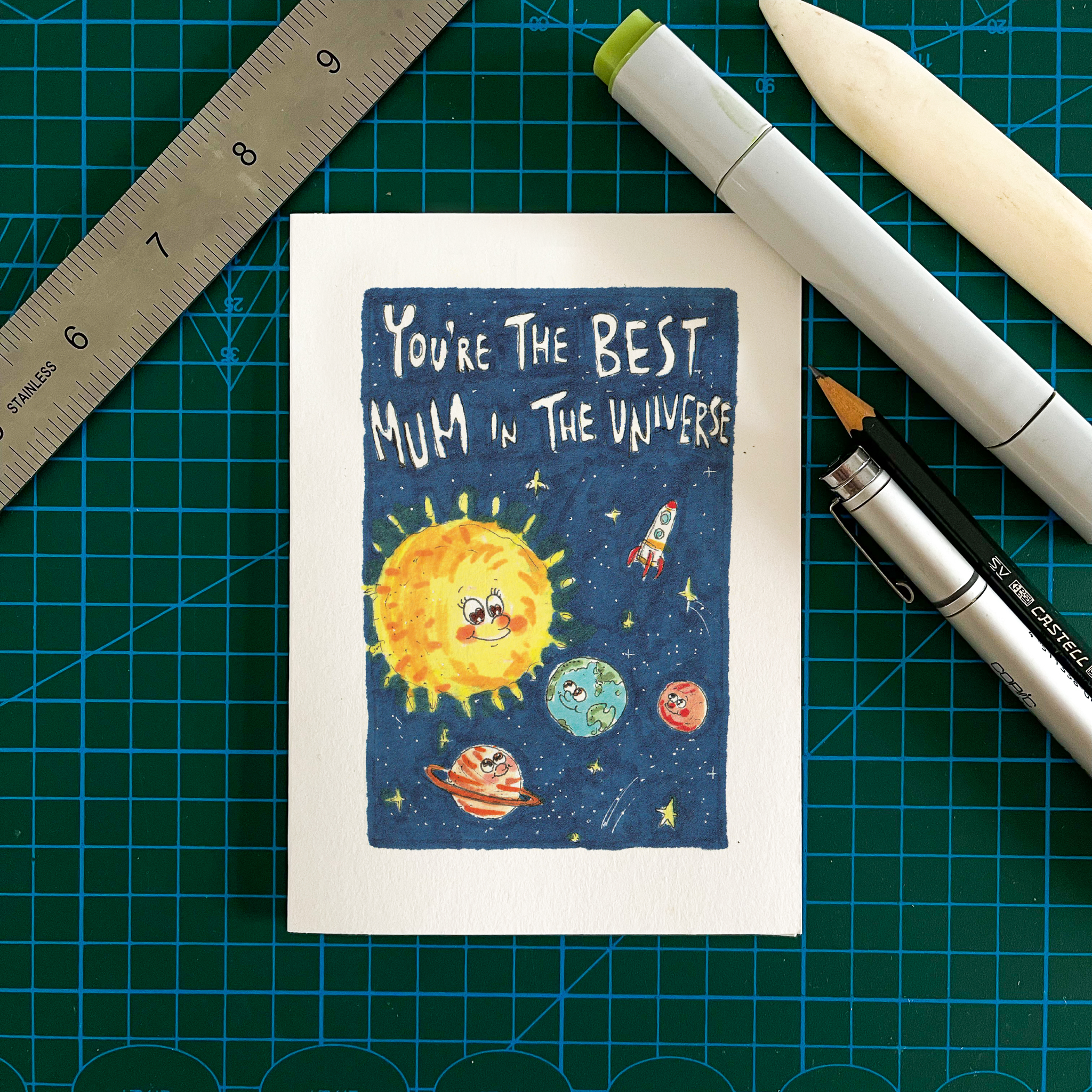 You're The Best Mum in The Universe | Mother's Day Card 2026 - Well Drawn