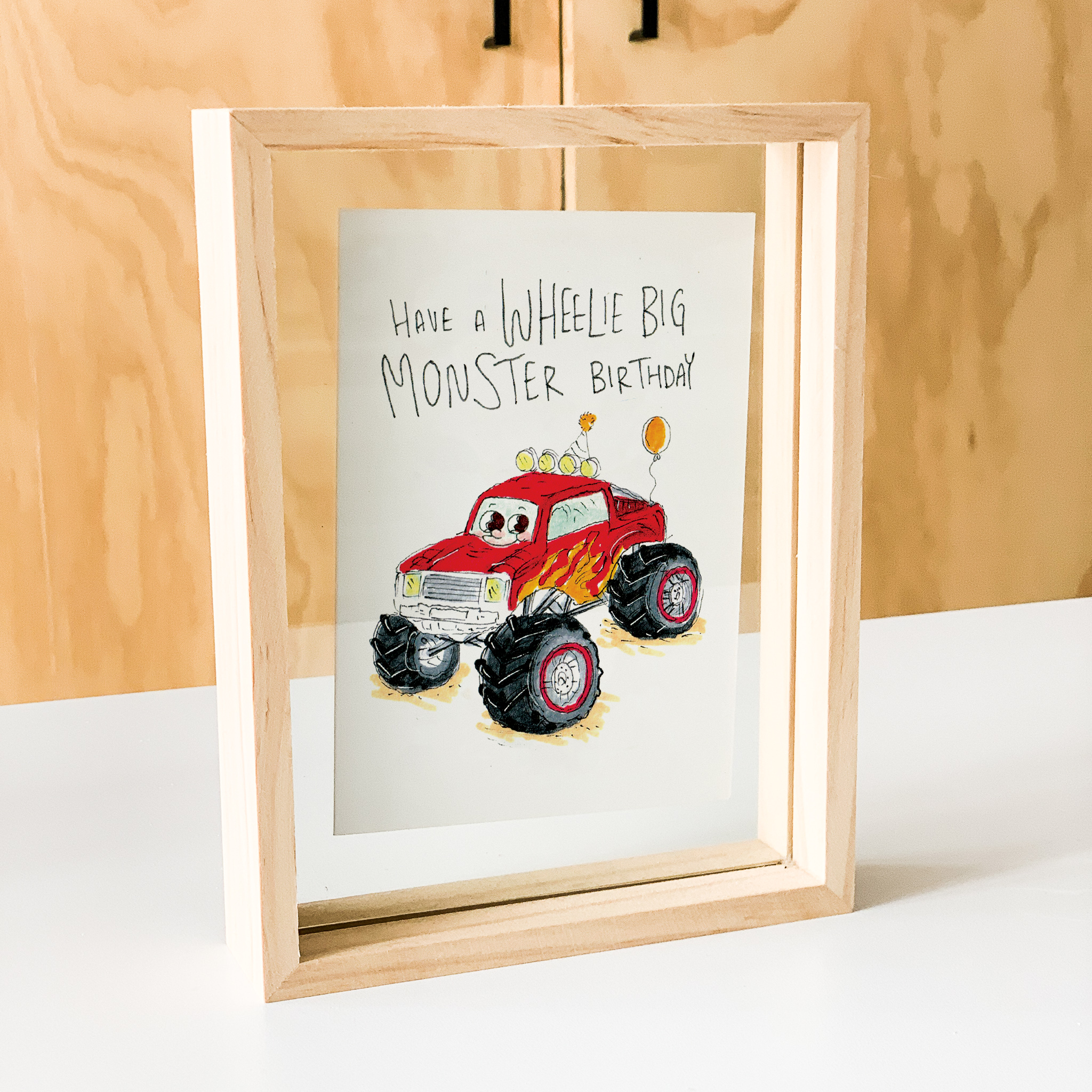 Have a Wheelie Big Monster Birthday | Construction birthday card - Well Drawn