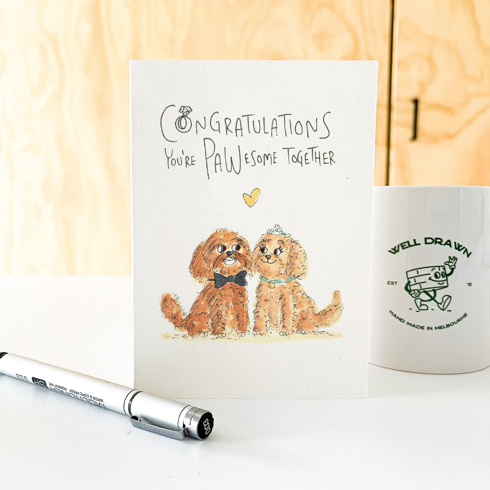 Congratulations, You're Pawesome Together - Well Drawn
