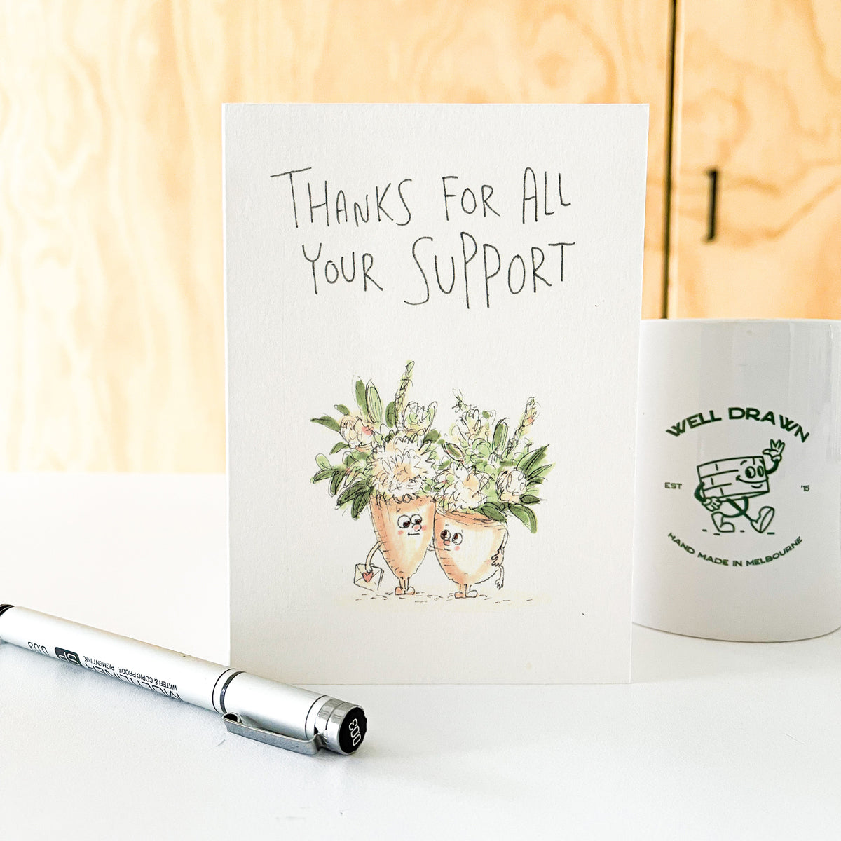 Thanks For All Your Support thoughtful support and appreciation card by Well Drawn Australia, image 6