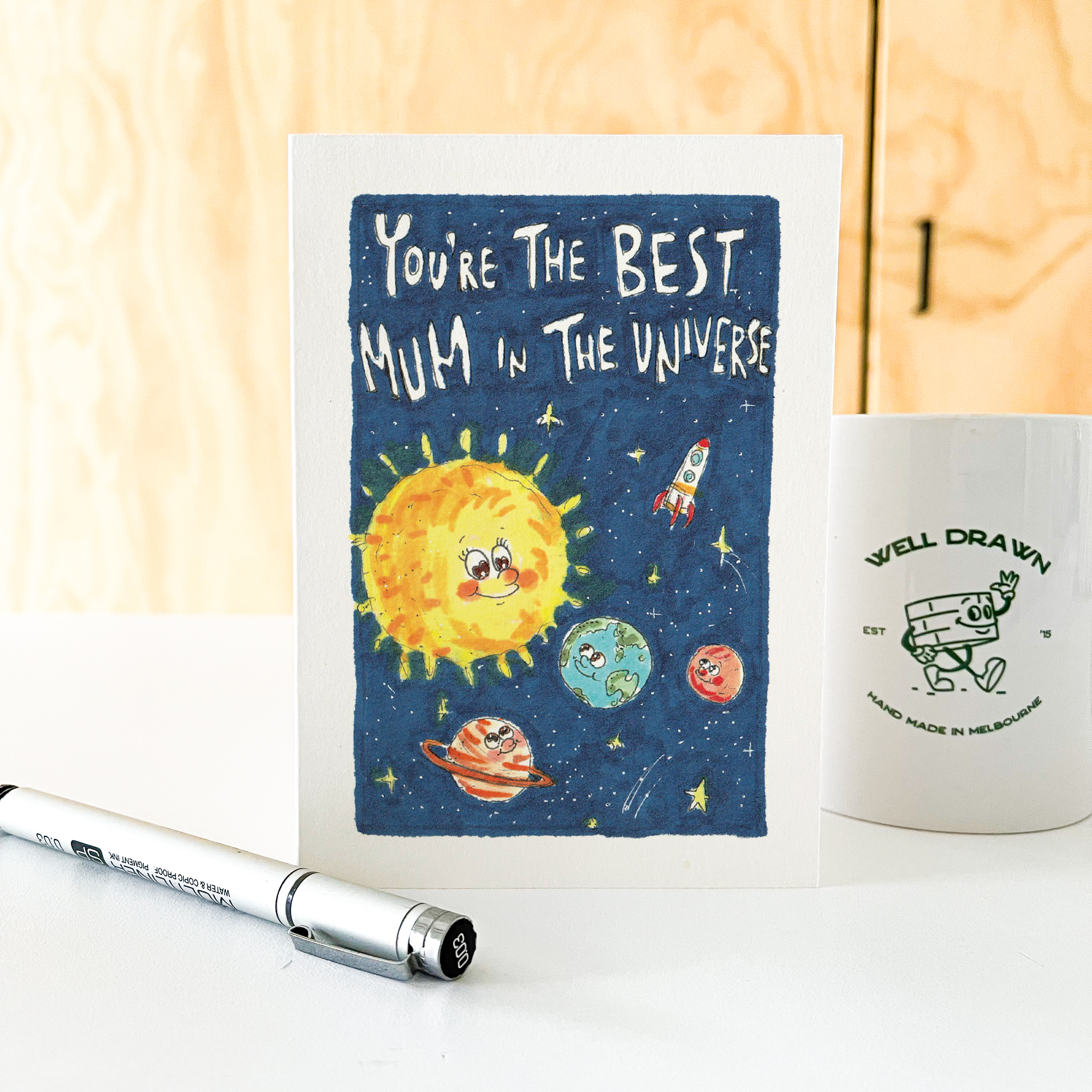 You're The Best Mum in The Universe | Mother's Day Card 2026 - Well Drawn