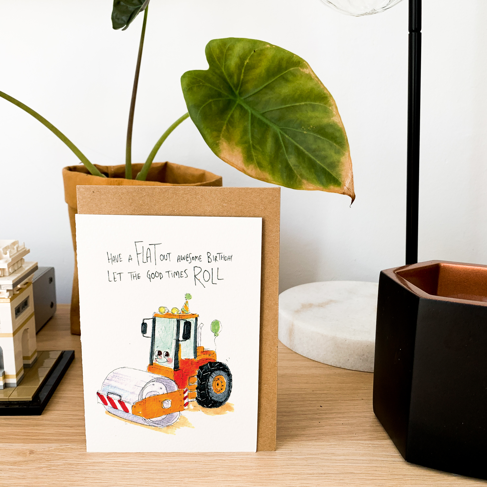 Have a Flat Out Awesome Birthday, Let The Good Times Roll | Construction birthday card - Well Drawn