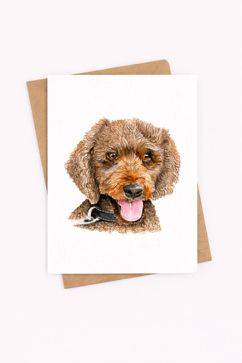 Curly Dog Card - Well Drawn