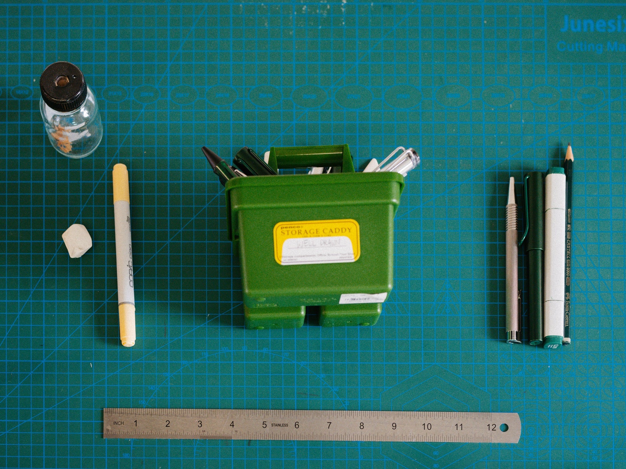 Penco Storage Caddy Small Green – Desk Organiser Australia - Well Drawn