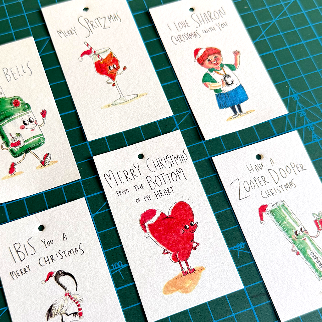 Christmas Gift Tags 2025 Range - with String - 6 Bundle pack