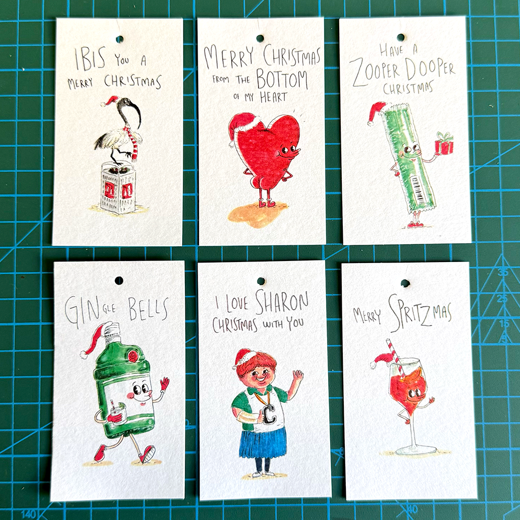 Christmas Gift Tags 2025 Range - with String - 6 Bundle pack