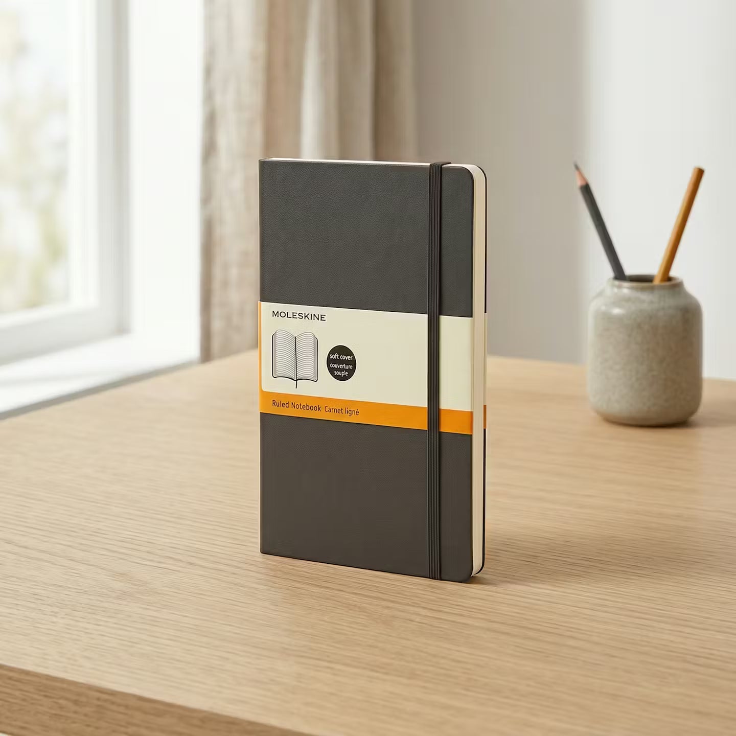 Moleskine - Classic Soft Cover Notebook - Ruled - Large - Black - Well Drawn