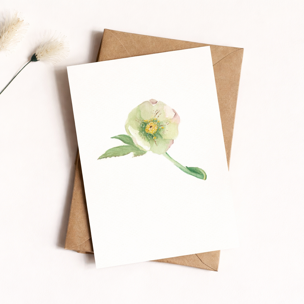 Sweet Pea Floral Card - Well Drawn