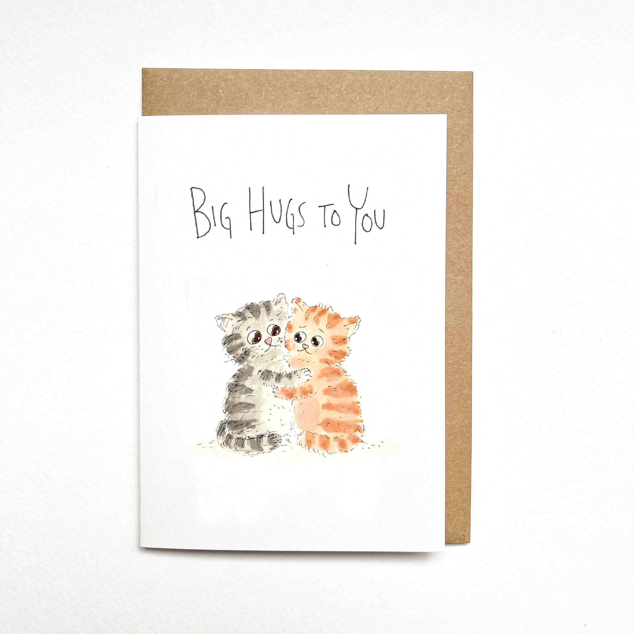 Big Hugs To You hand-drawn thinking of you, sympathy and support greeting card by Well Drawn Australia