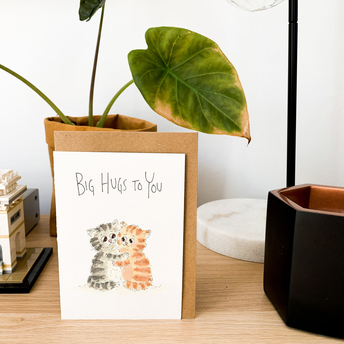 Big Hugs To You hand-drawn support and condolence card by Well Drawn Australia, image 8