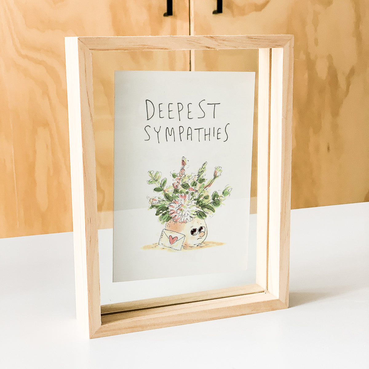 Deepest Sympathies hand-drawn sympathy card in Australia by Well Drawn, product image 5
