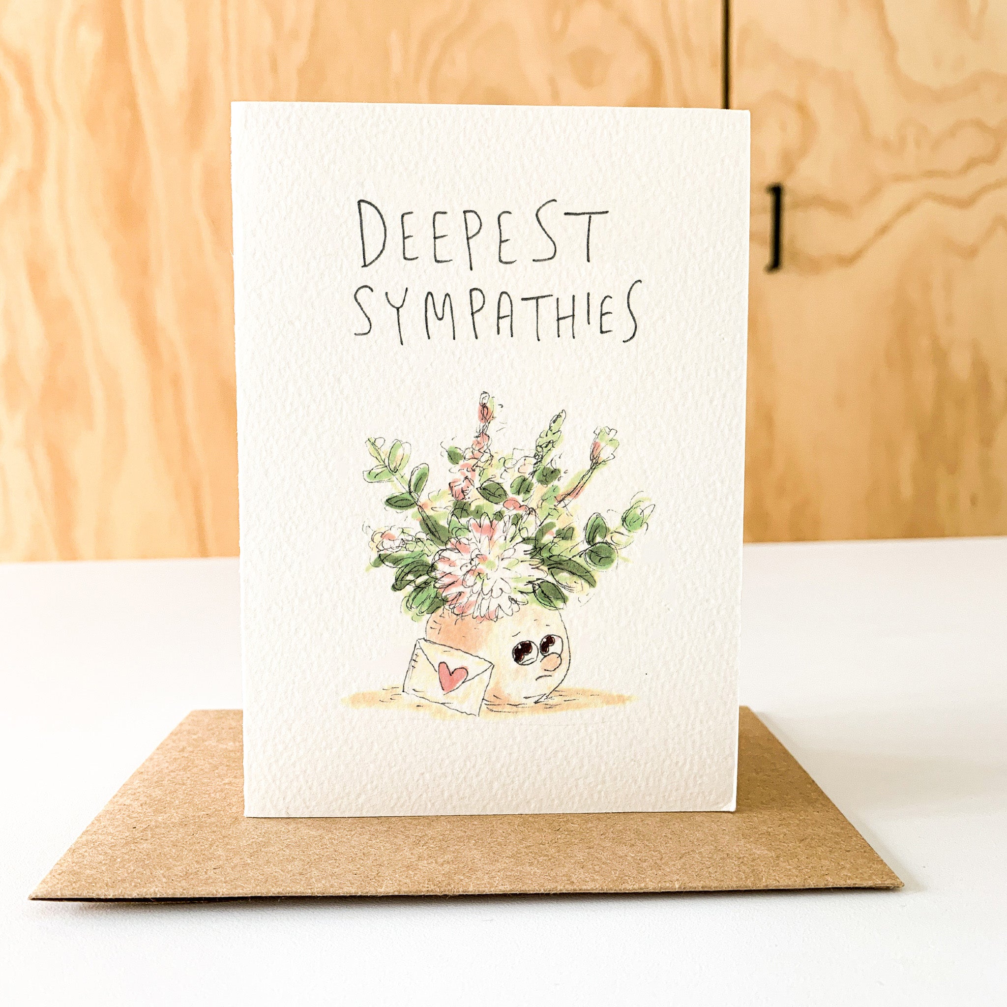 Deepest Sympathies thoughtful sympathy greeting card by Well Drawn Australia, product image 7