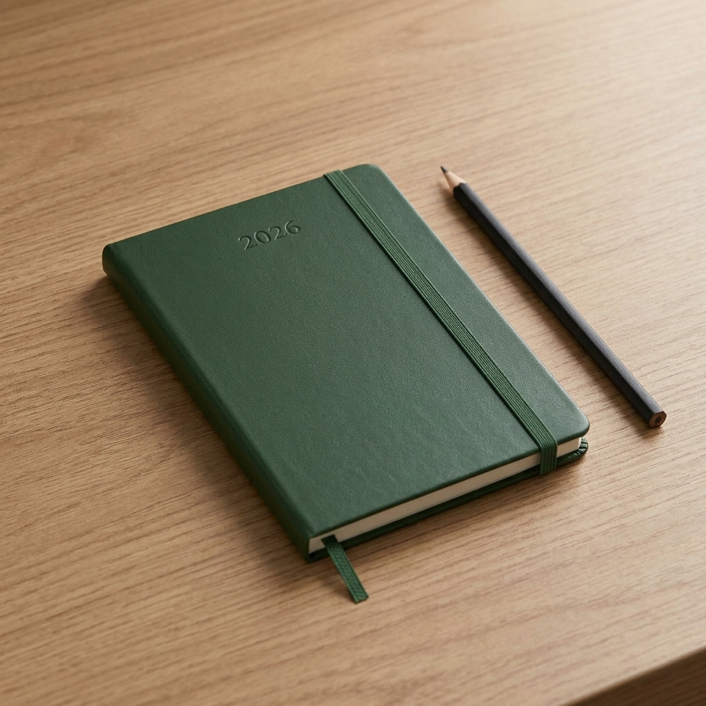 Moleskine - 2026 - 12 Month Daily Hard Cover Diary - Pocket - Myrtle Green - Well Drawn