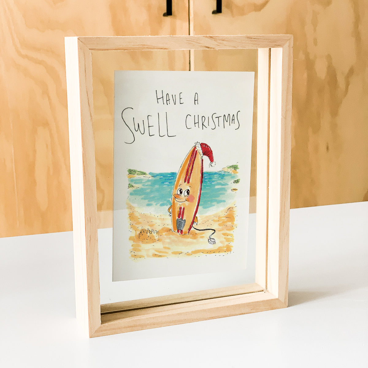 Have a Swell Christmas Australian beach and surfing Christmas greeting card by Well Drawn, image 5