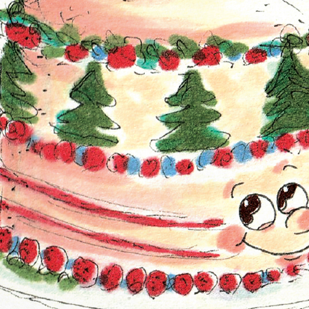 Hope Your Christmas Takes the Cake festive food pun greeting card by Well Drawn, image 9