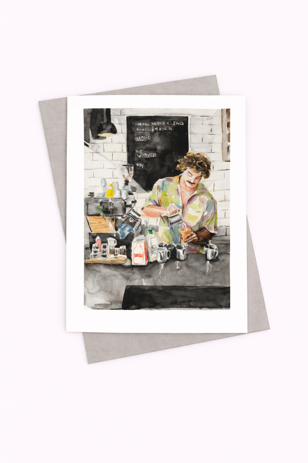 Melbourne Barista Greeting Card - Well Drawn