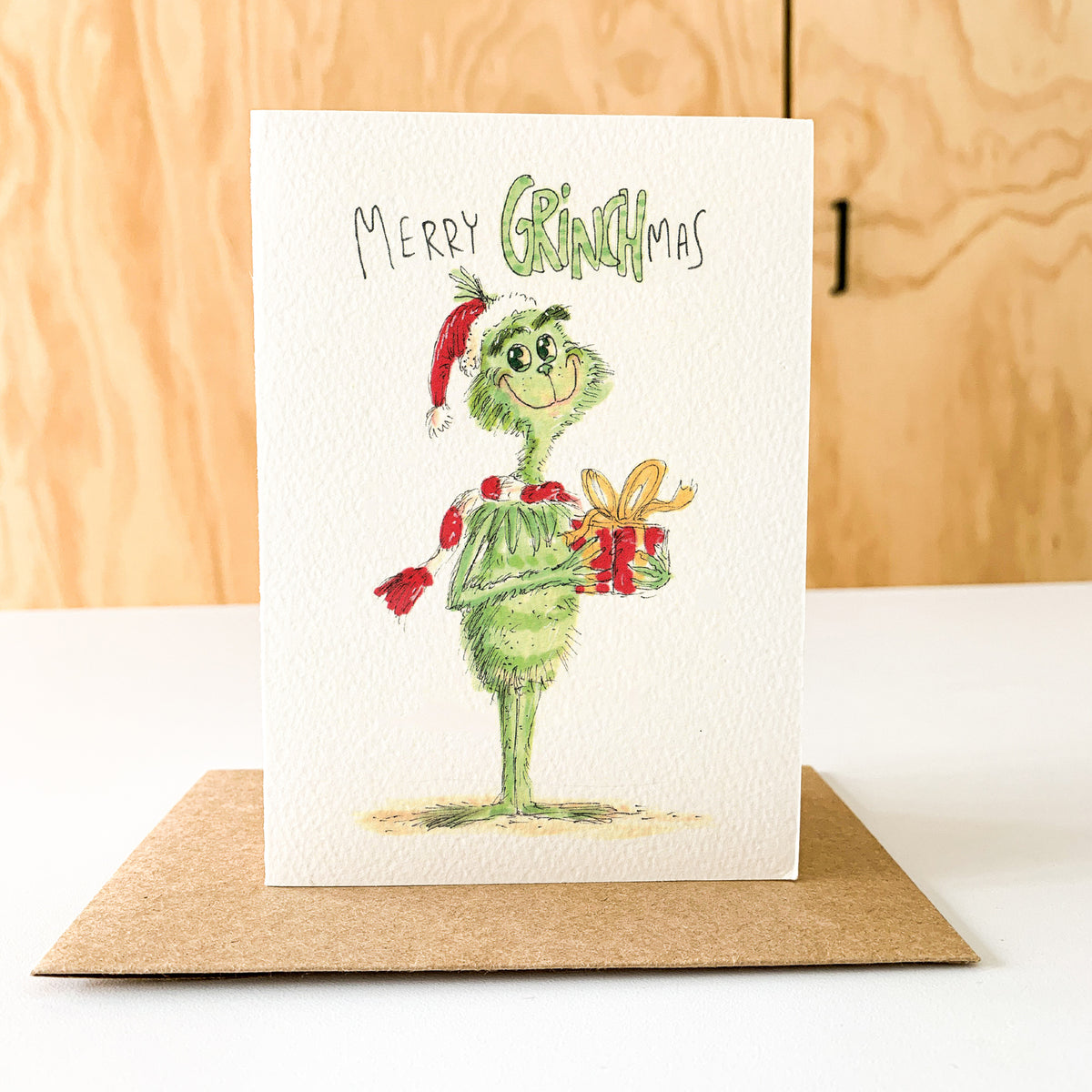 Merry Grinchmas funny festive character Christmas greeting card by Well Drawn, image 7