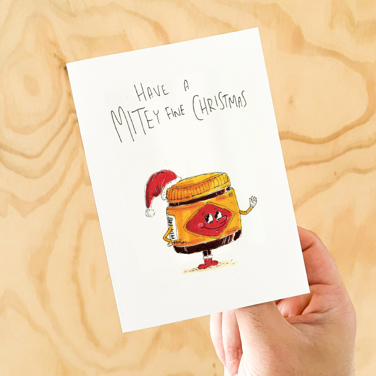 Have a MITEY Fine Christmas hand-drawn funny Christmas card by Well Drawn Australia, product image 4