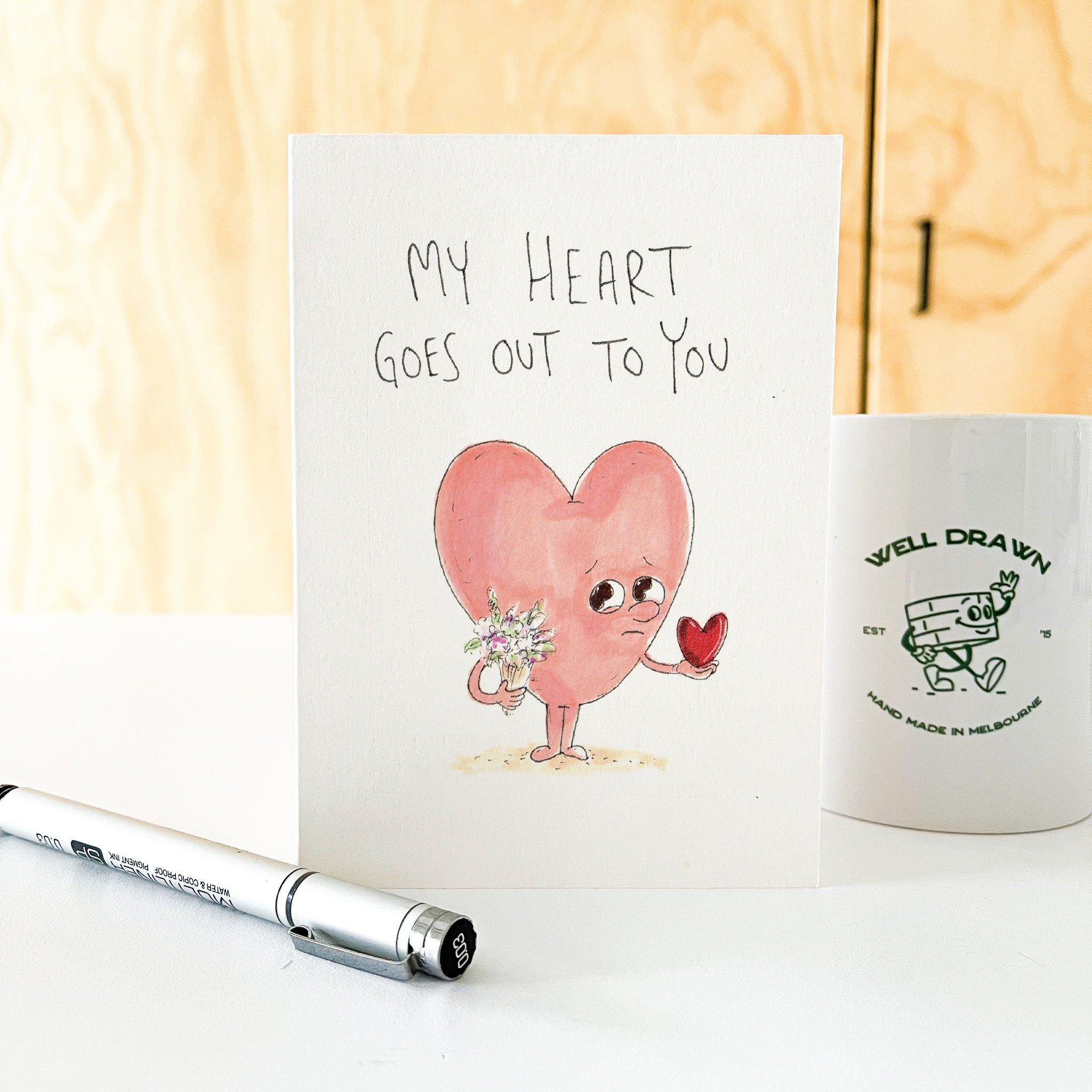 My Heart Goes Out To You support card for grief, loss and difficult times by Well Drawn, image 6