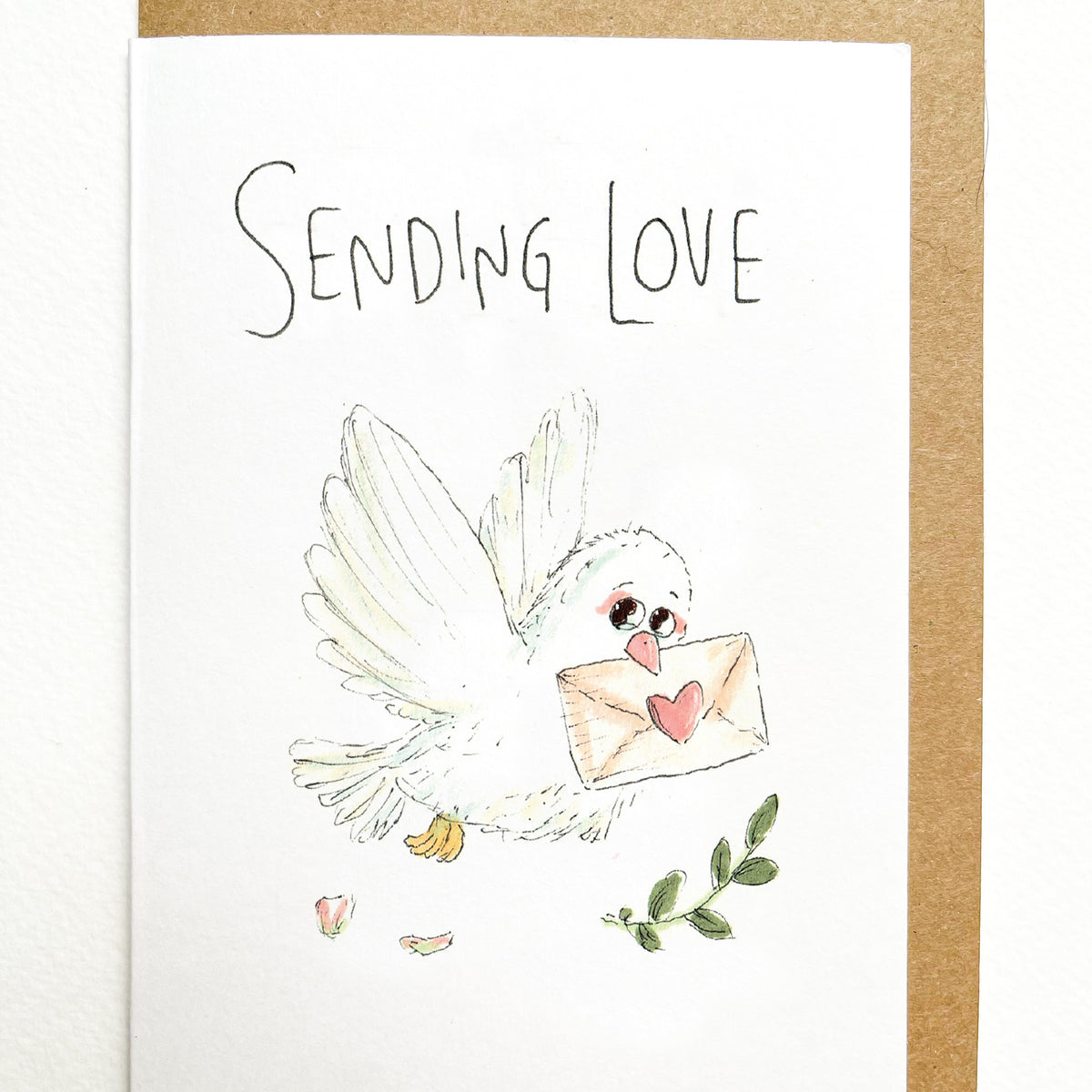 Sending Love sympathy and condolence card, original Well Drawn Melbourne illustration, image 2