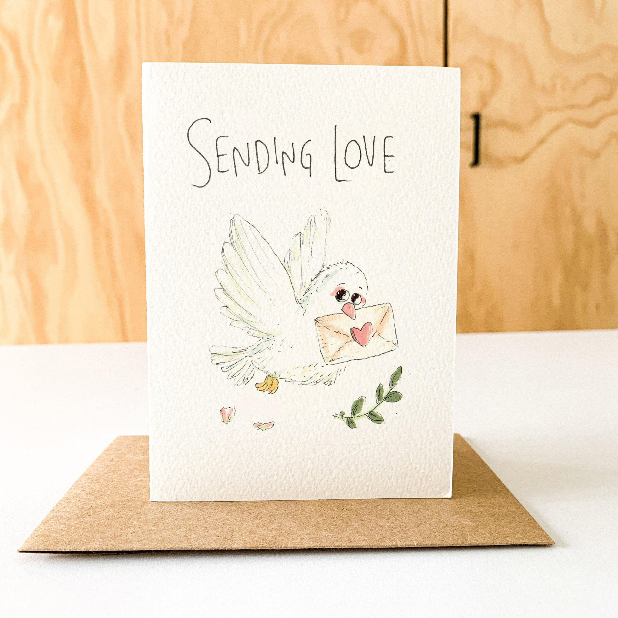 Sending Love thoughtful sympathy greeting card by Well Drawn Australia, image 7