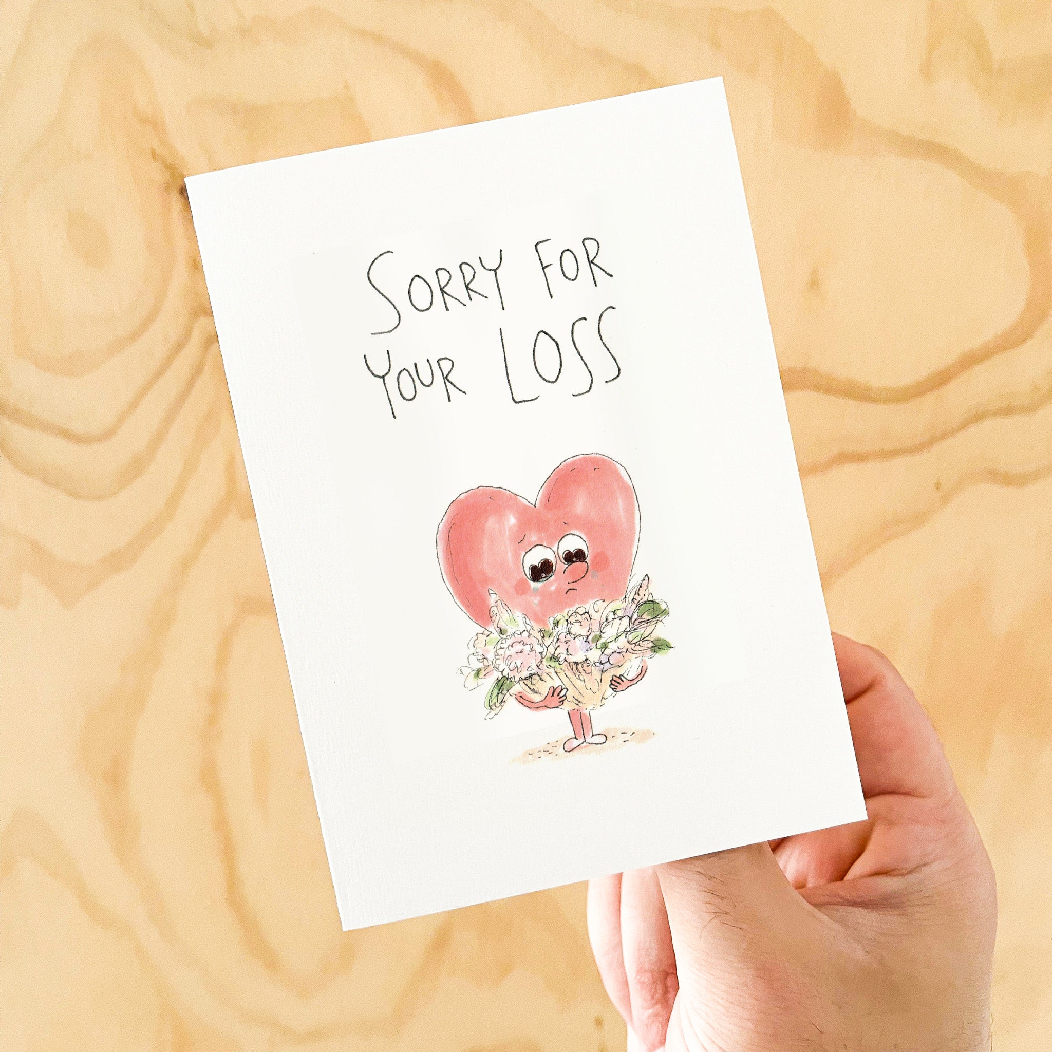Sorry For Your Loss sympathy and condolence greeting card by Well Drawn Australia, image 4