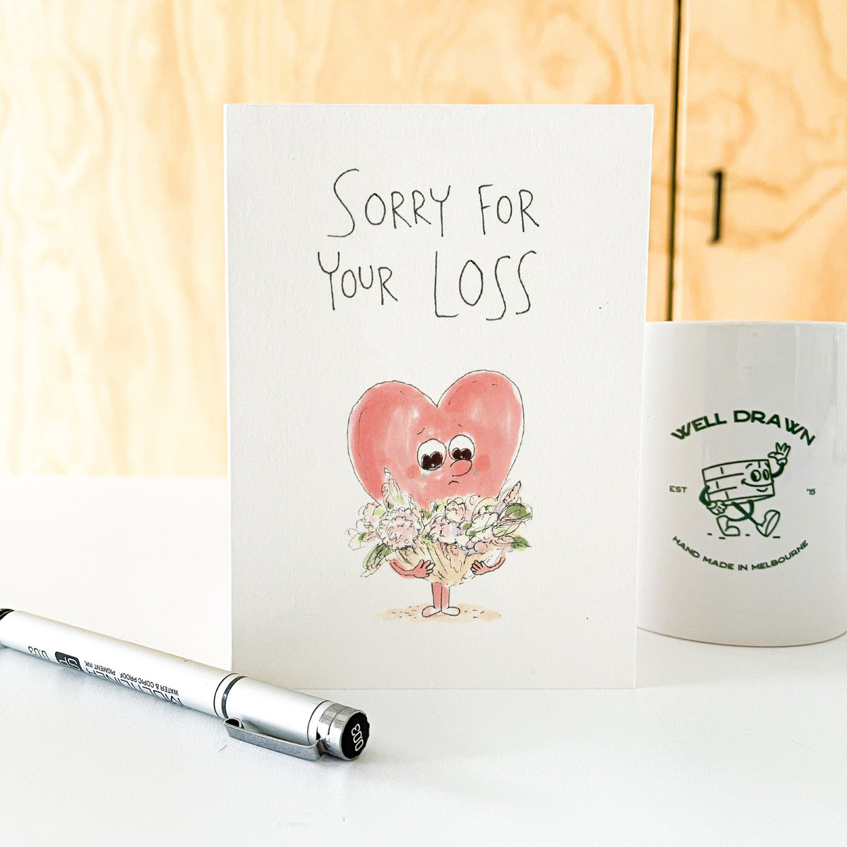 Sorry For Your Loss hand-drawn Australian sympathy card for grief and bereavement, image 6