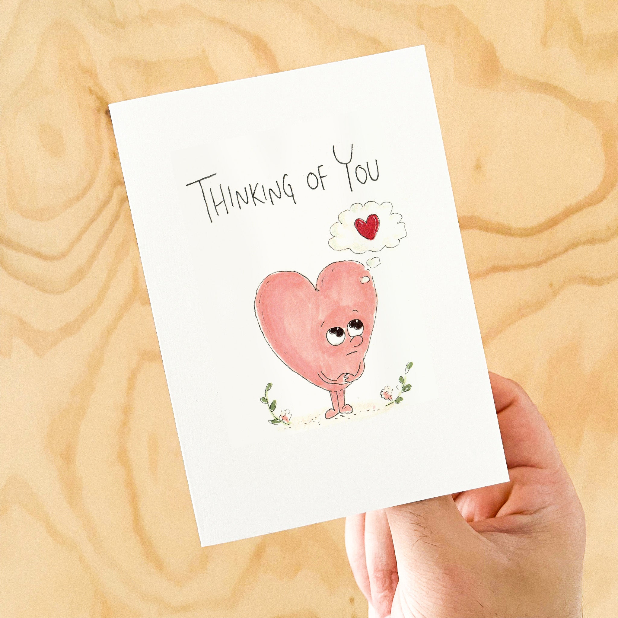 Thinking Of You hand-drawn sympathy and bereavement card by Well Drawn Australia, image 4