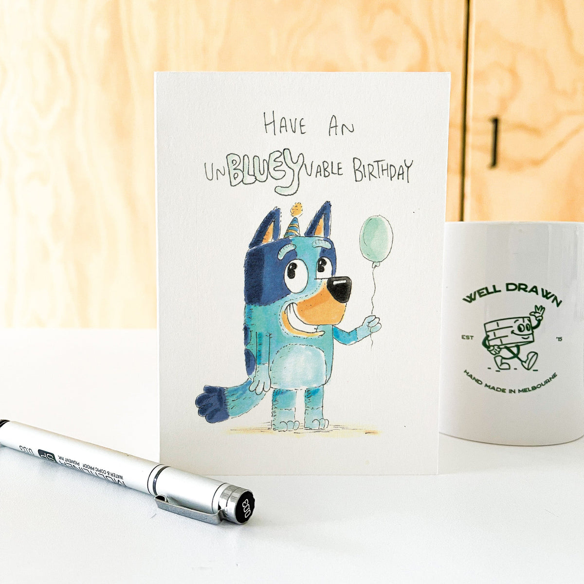 Have an UnBLUEYvable Birthday | Well Drawn A6 birthday greeting card photo 6 of 9