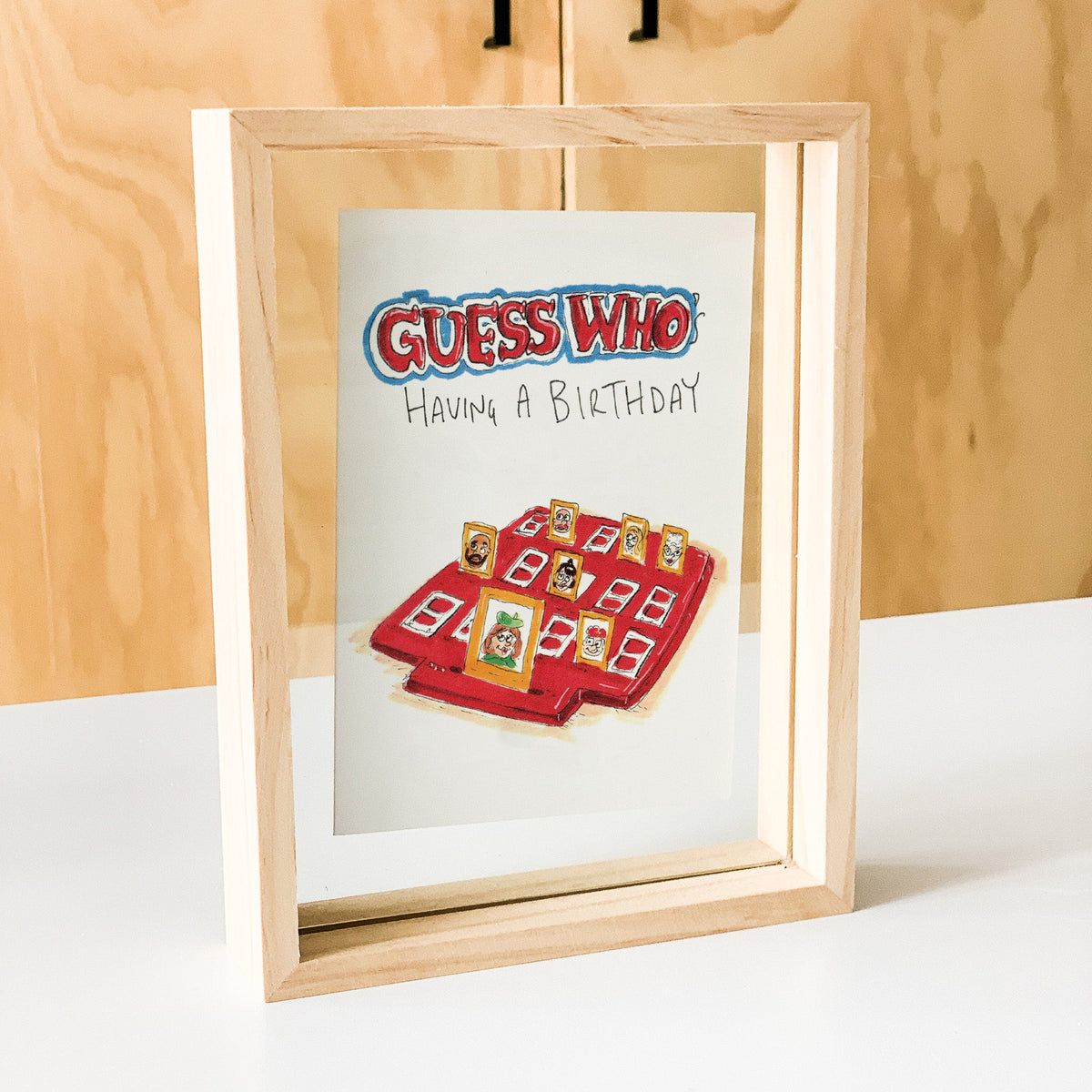 GUESS WHO's Having a Birthday | Well Drawn A6 birthday greeting card photo 5 of 9