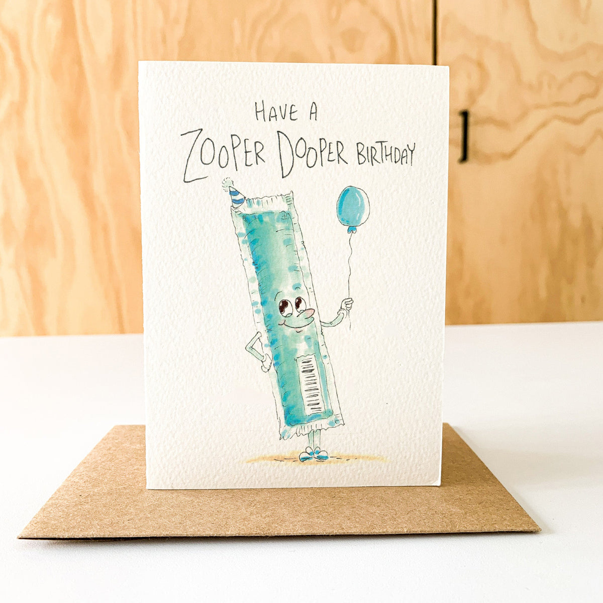 Have a Zooper Dooper Birthday | Well Drawn A6 birthday greeting card photo 7 of 9