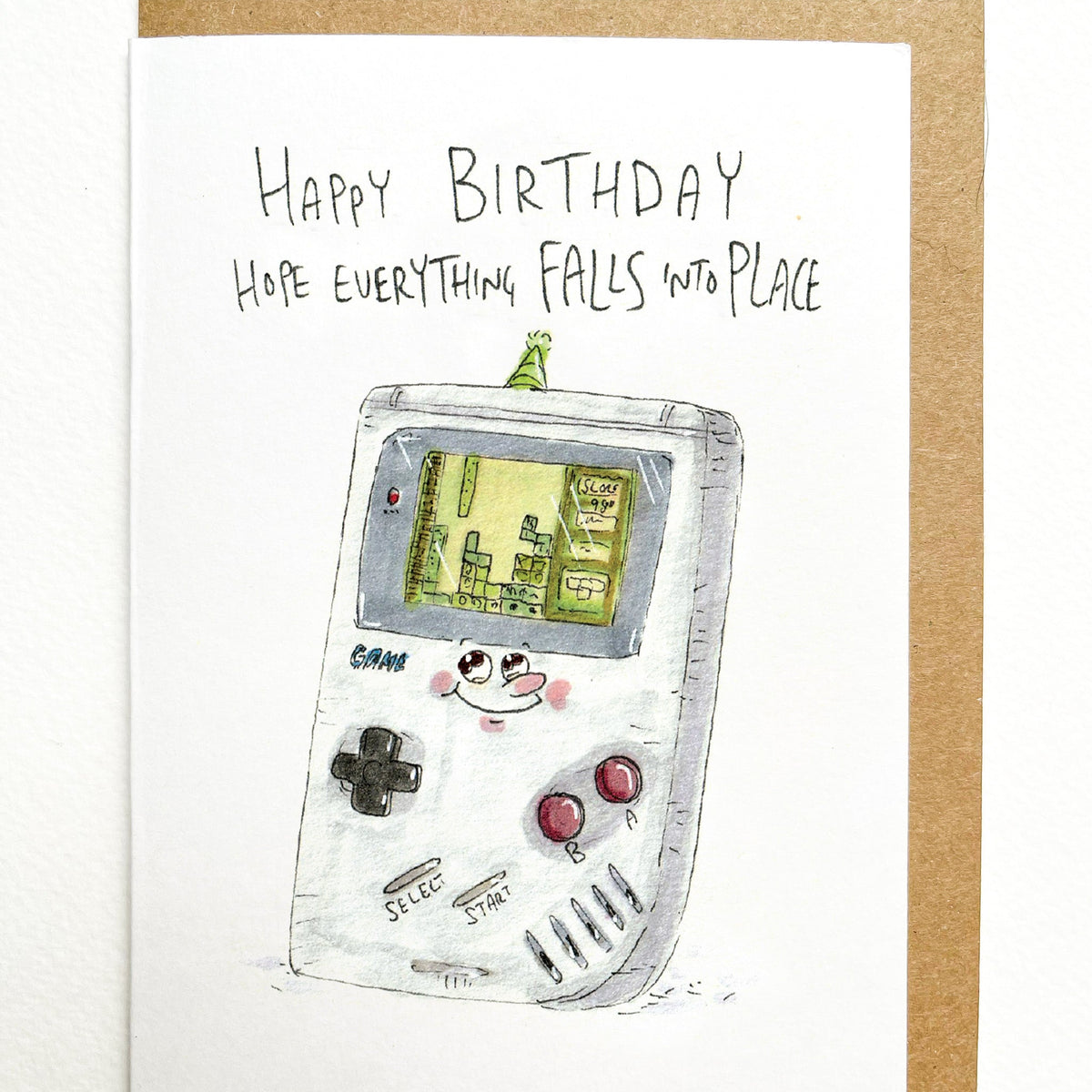 Happy Birthday, Hope Everything Falls Into Place – Tetris video game birthday card by Well Drawn, photo 2