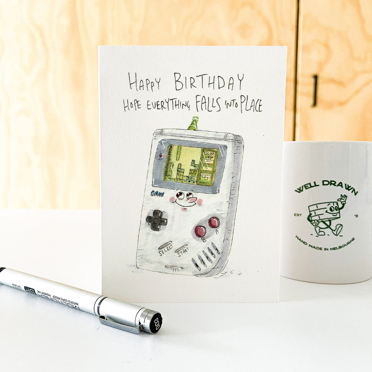 tetris video game birthday card by Well Drawn Australia, gallery product photo 6