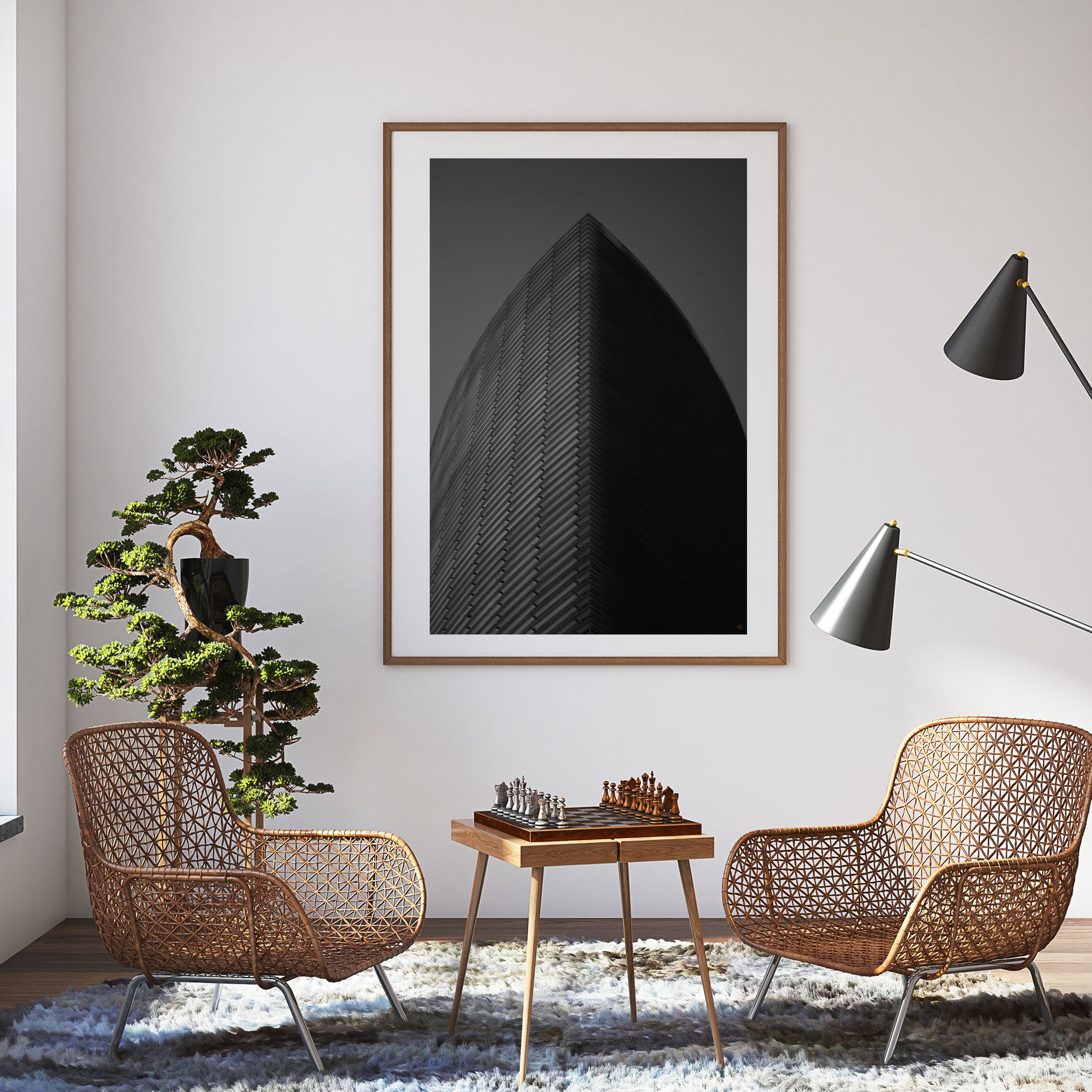 Minimal Black and White Monolith - Ash K - Well Drawn