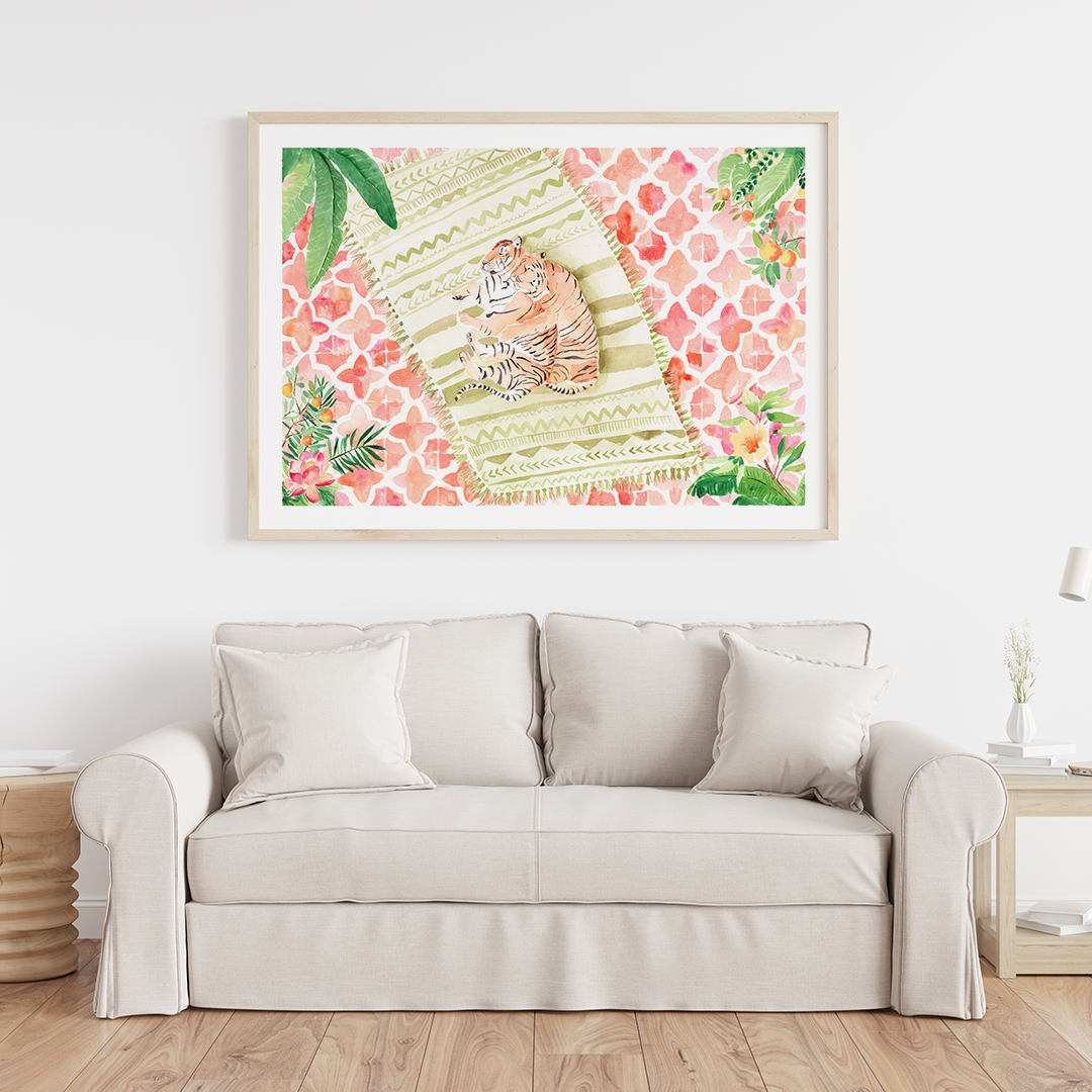 Tiger Love - L'amour des tigres - Art Print by Eva