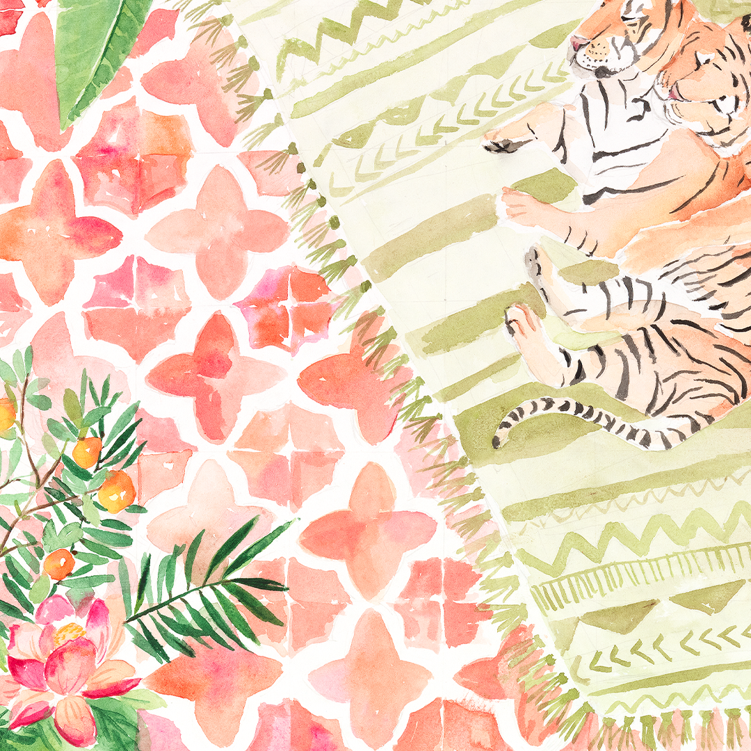 Tiger Love - L'amour des tigres - Art Print by Eva