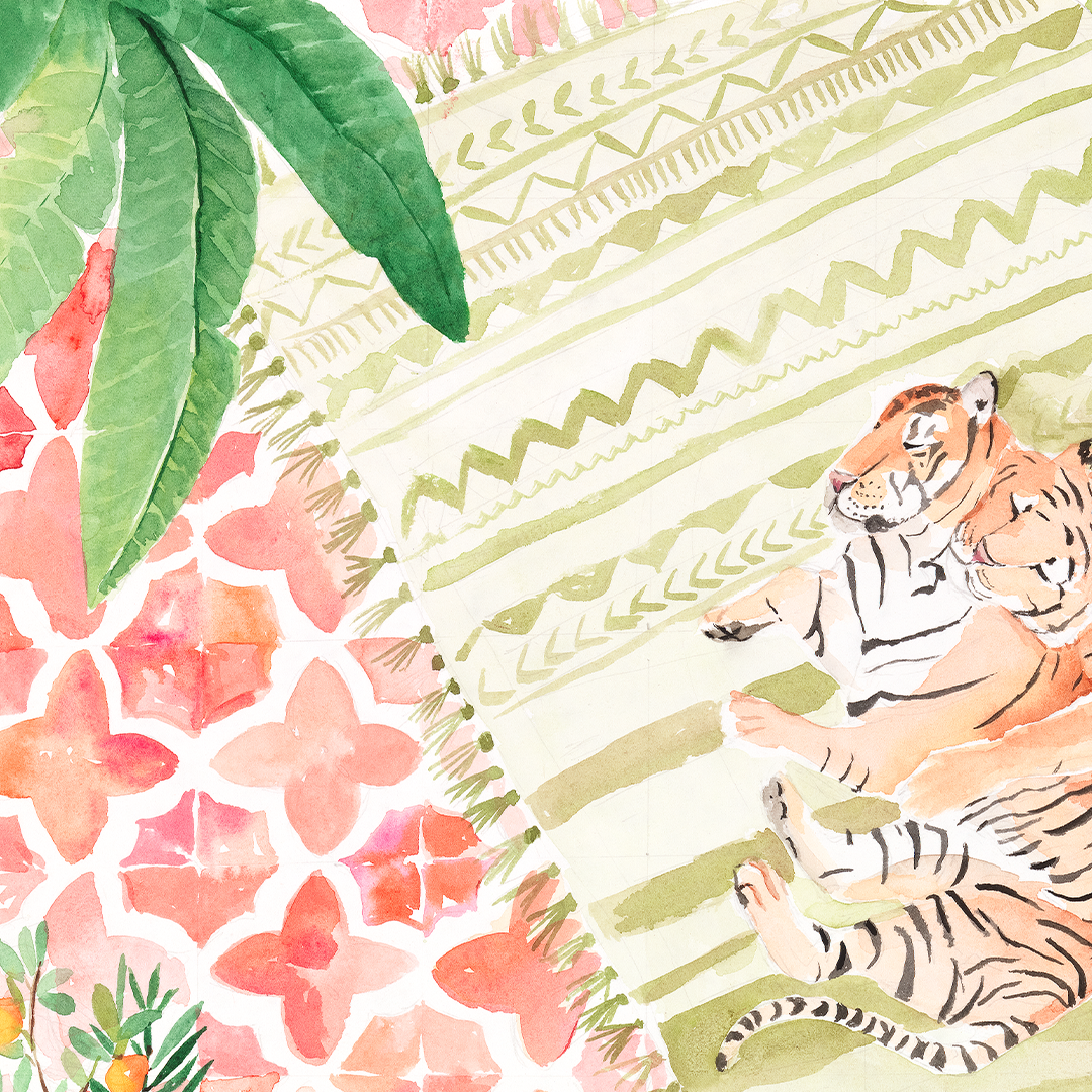 Tiger Love - L'amour des tigres - Art Print by Eva