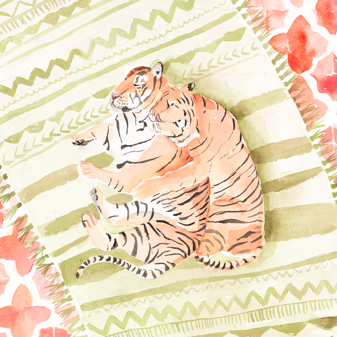 Tiger Love - L'amour des tigres - Art Print by Eva