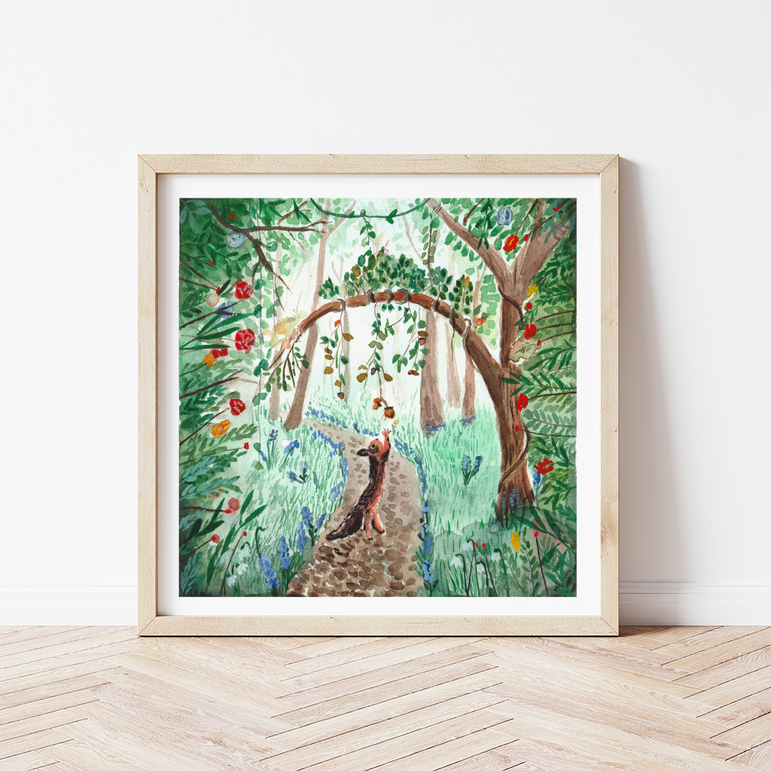 The Squirrel and the Nut - L'ecureuil et la Noix - Art Print by Eva