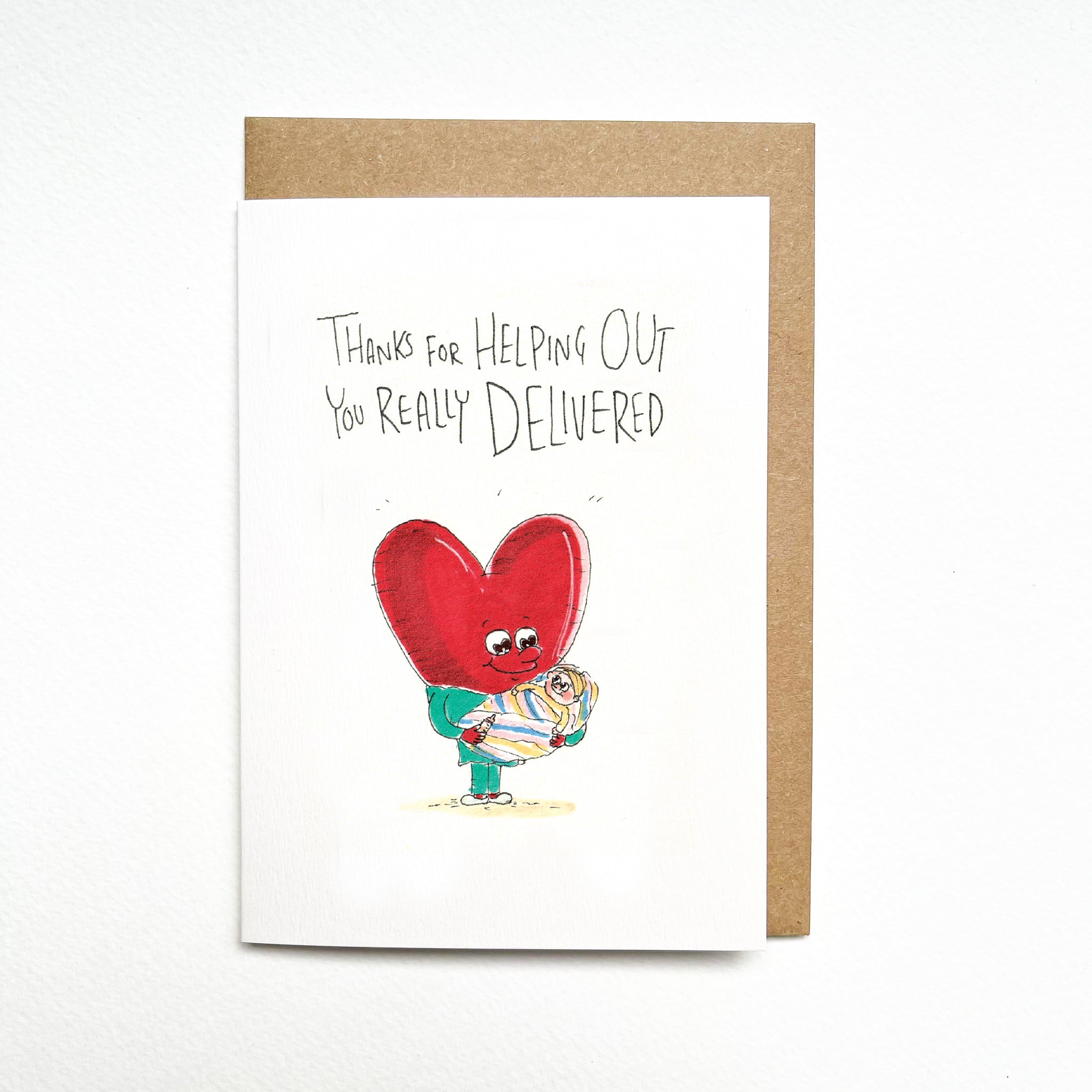 Thanks for Helping Out, You Really Delivered - Midwife thank you card 2026