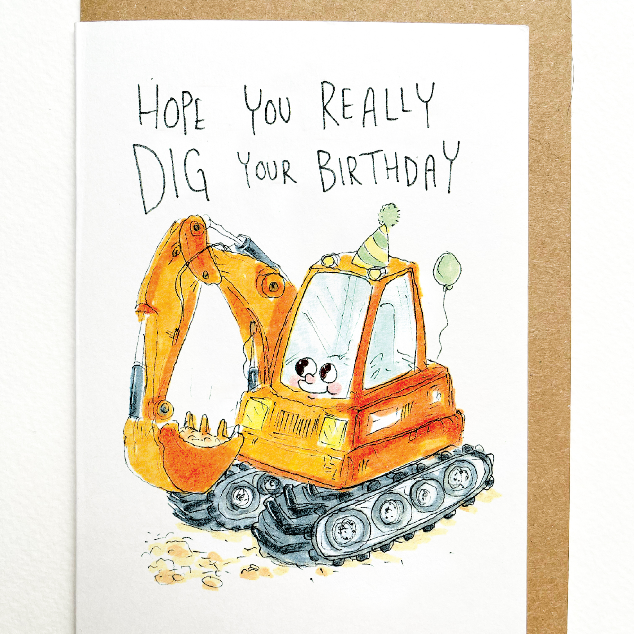 Hope You Really Dig Your Birthday  |  Construction birthday card - Well Drawn