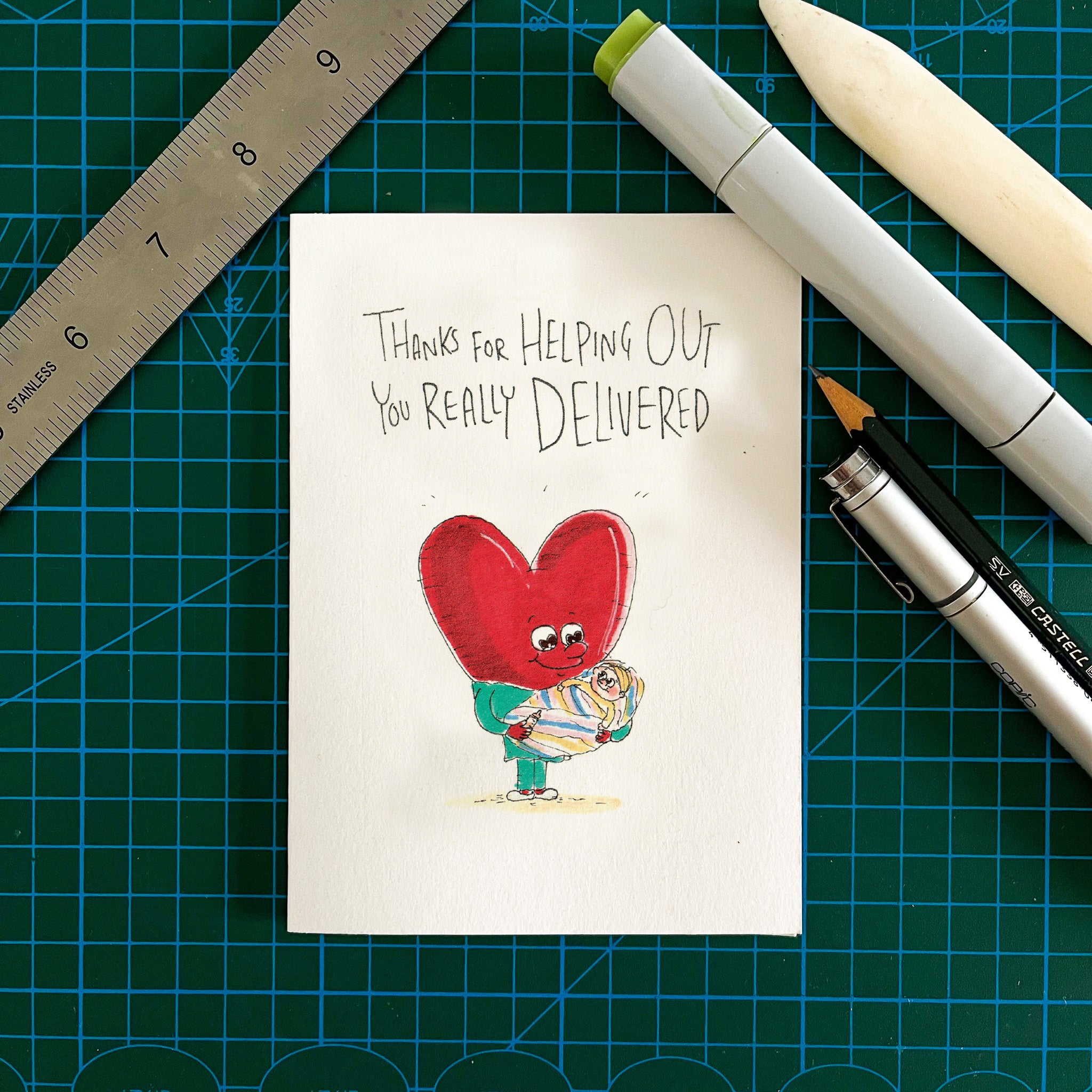 Thanks for Helping Out, You Really Delivered - Midwife thank you card 2026
