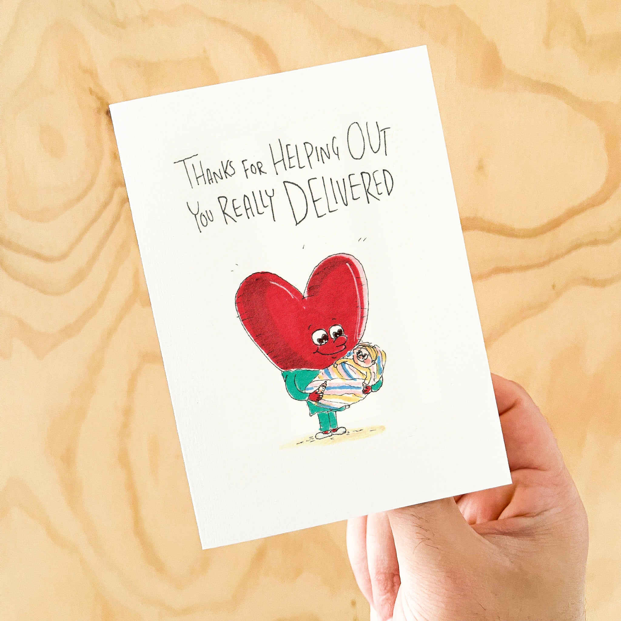 Thanks for Helping Out, You Really Delivered - Midwife thank you card 2026