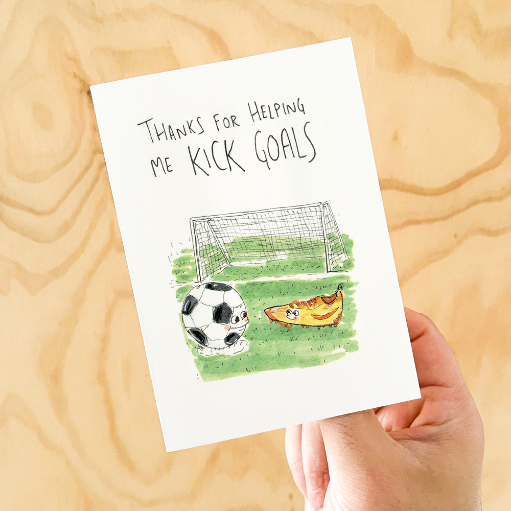 Thanks for Helping Me Kick Goals | Father's day cards