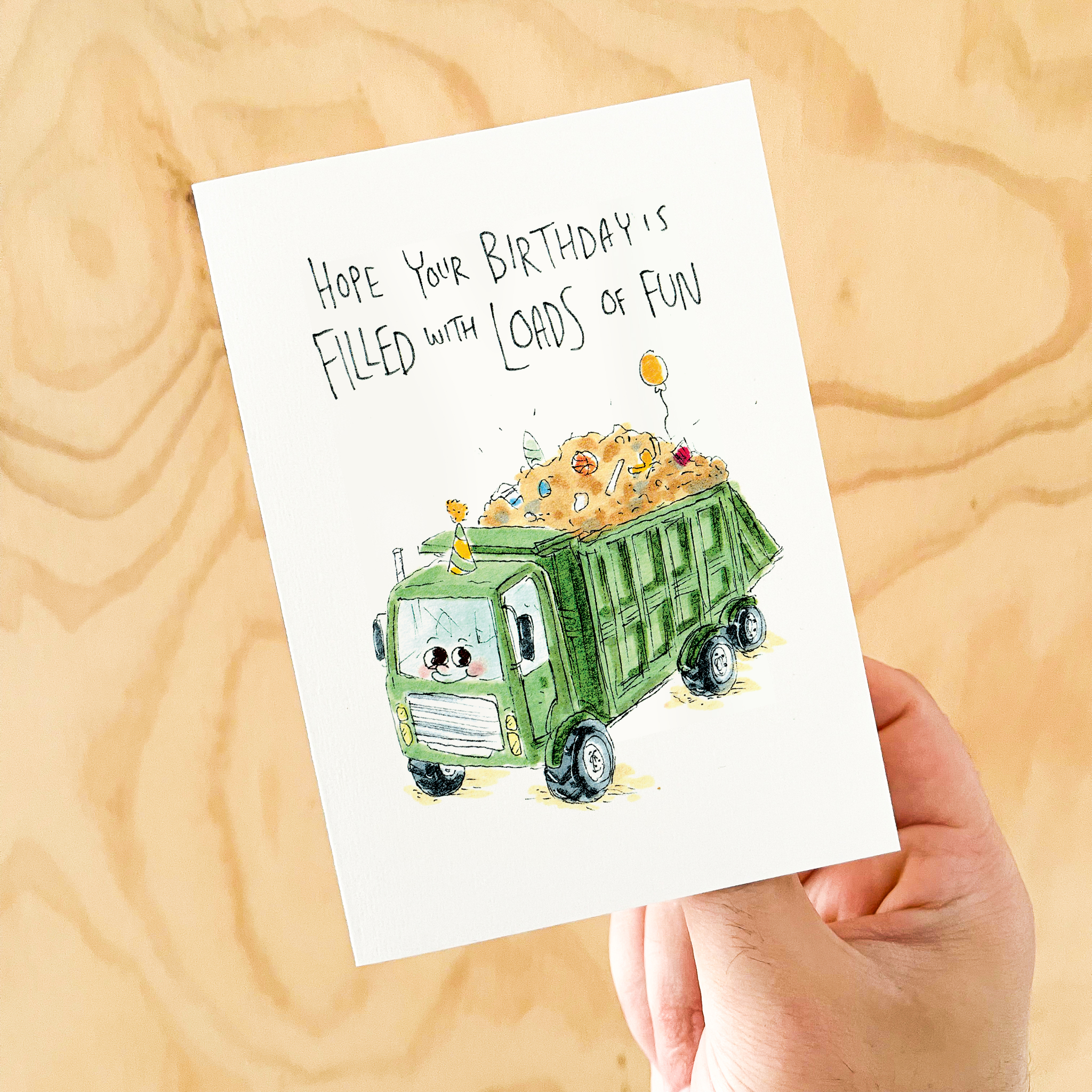 Hope Your Birthday is Filled with Loads of Fun  |  Construction birthday card - Well Drawn
