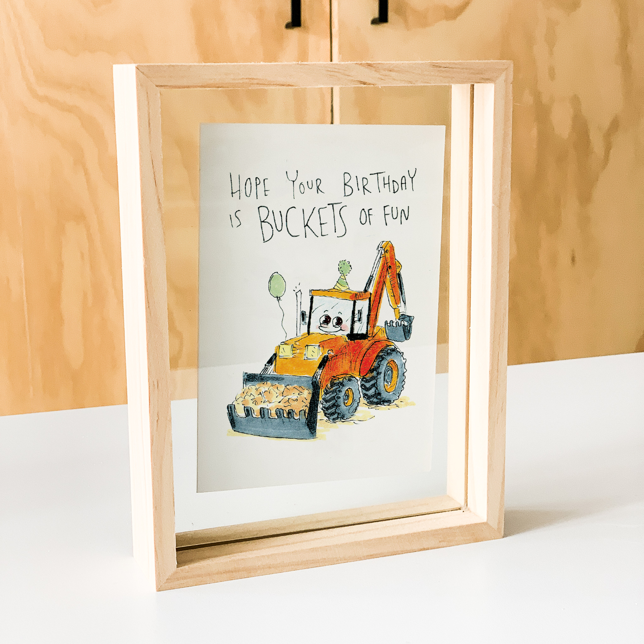 Hope Your Birthday Is Buckets of Fun  |  Construction birthday card - Well Drawn