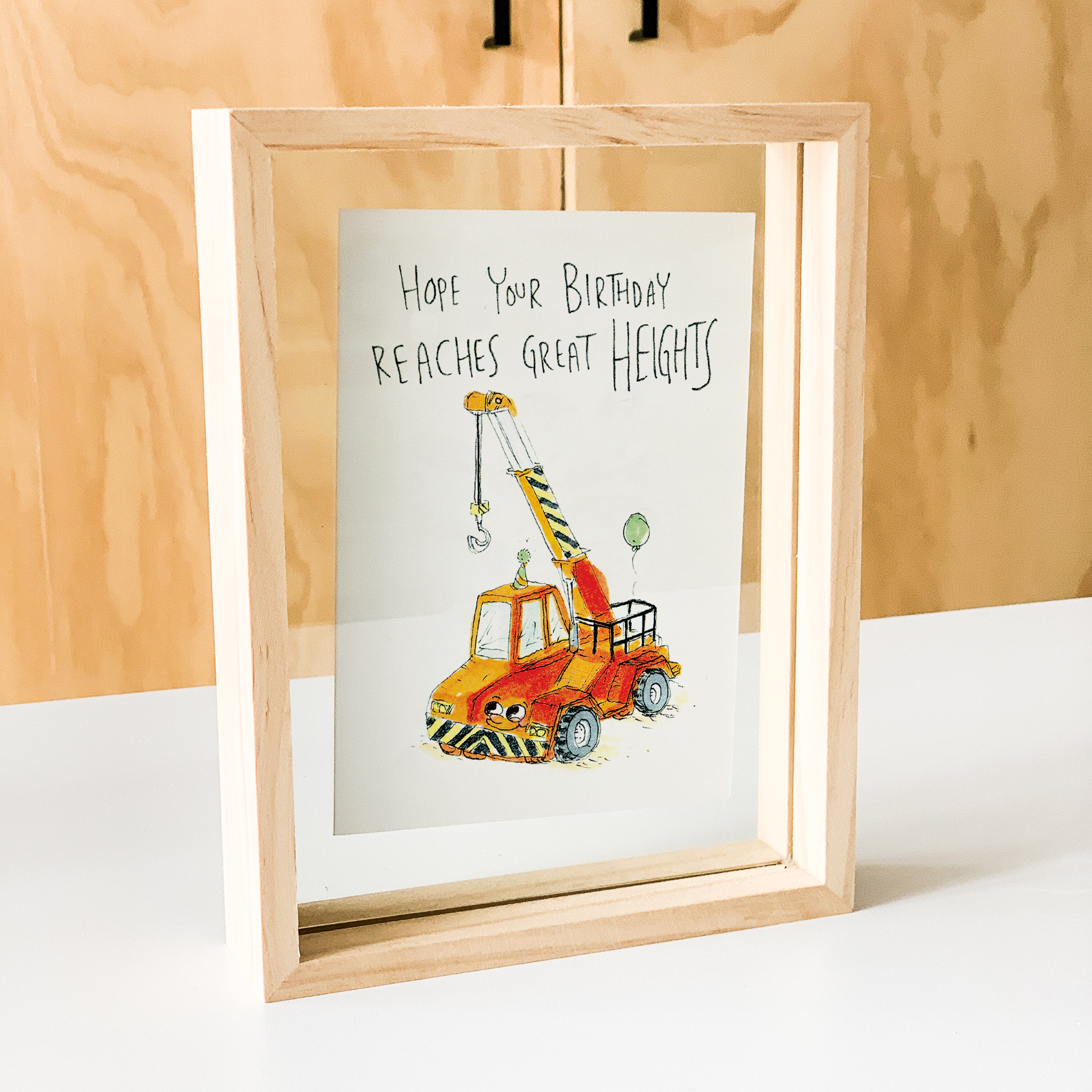 Hope Your Birthday Reaches Great Heights  |  Construction birthday card - Well Drawn