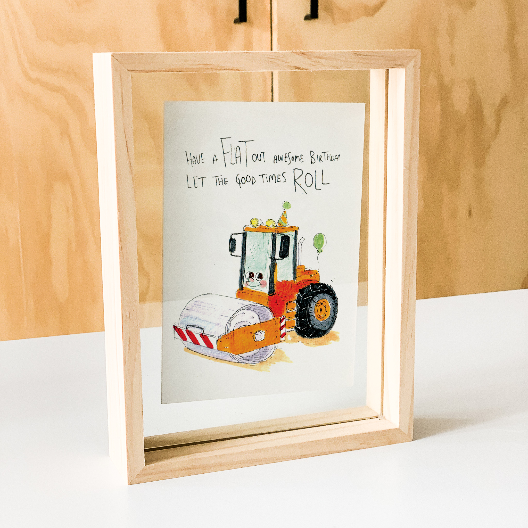Have a Flat Out Awesome Birthday, Let The Good Times Roll  |  Construction birthday card - Well Drawn