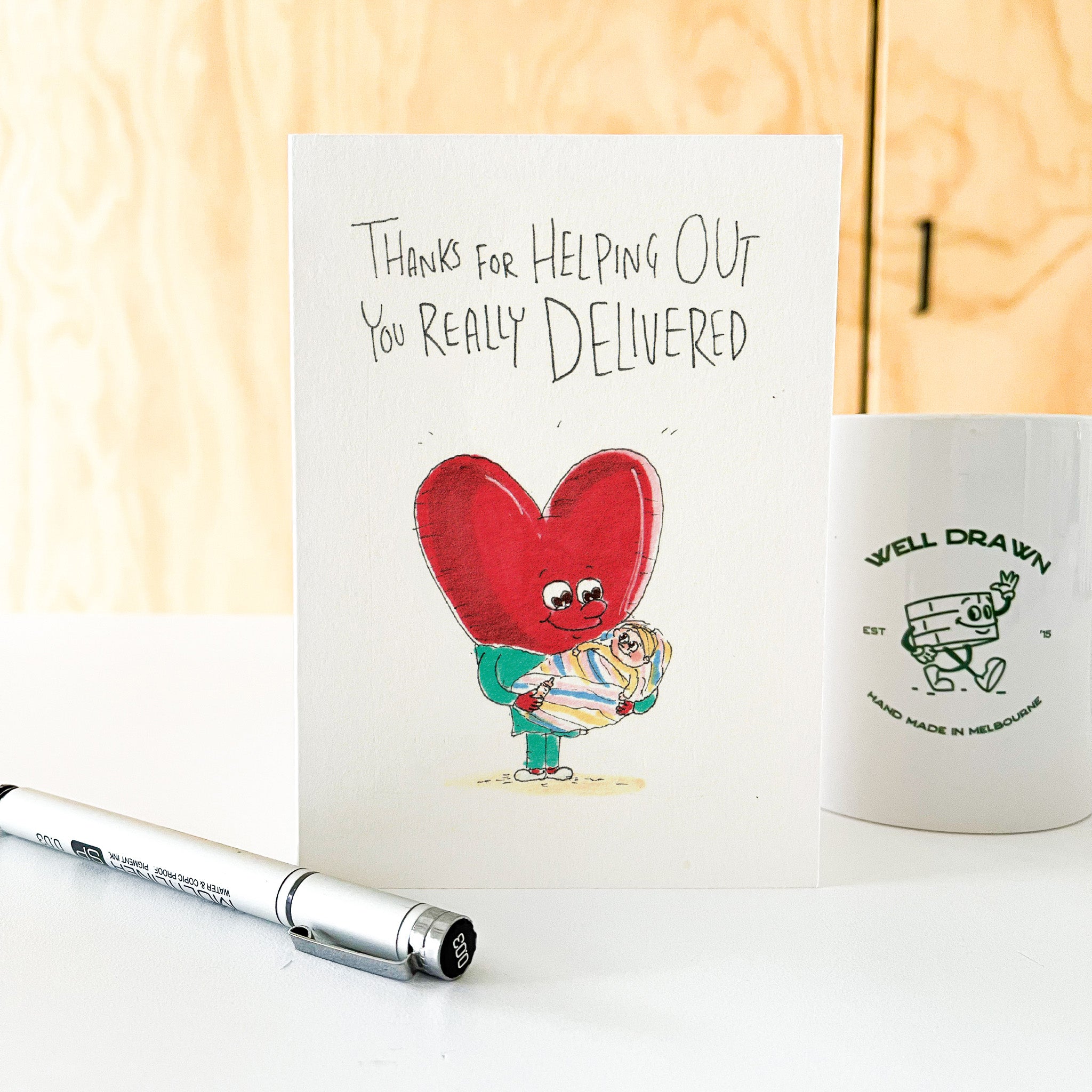 Thanks for Helping Out, You Really Delivered - Midwife thank you card 2026